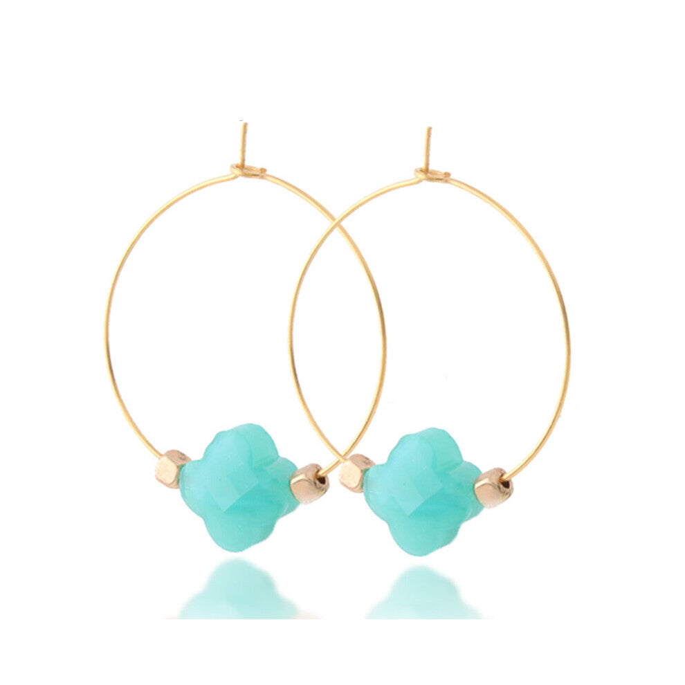 NeeFuWoFu Clover set Necklace braceletsNatural Stone Pendant Short Necklace Woman Pink Stone Jewelry