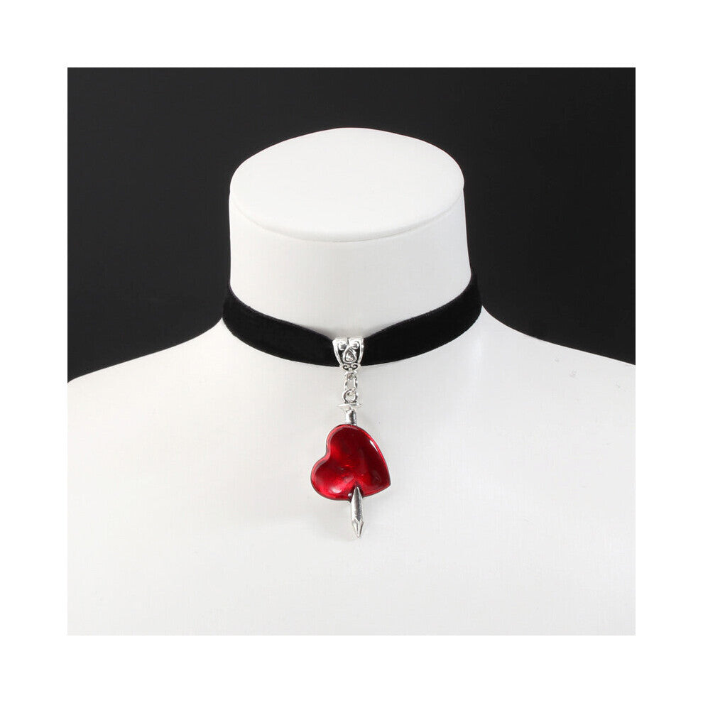 Gothic Dark Butterfly Heart Arrow Pendant Chokers Necklace Punk Rose Eye Velvet Necklaces For Alternative Girl Mystical Jewelry