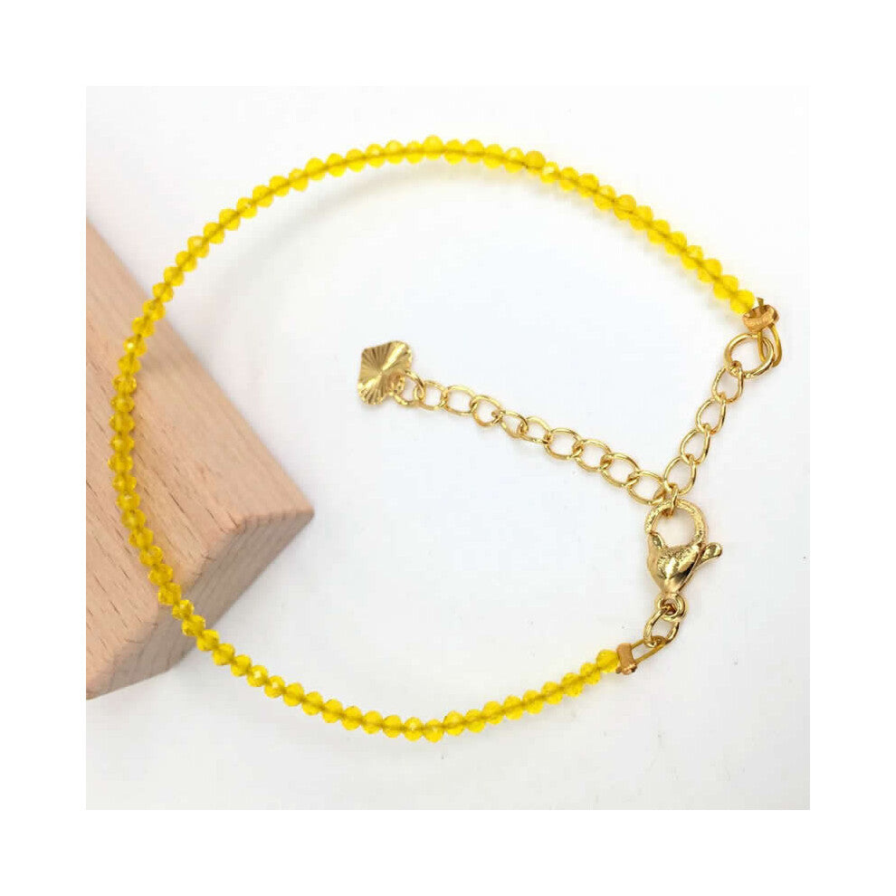 (Light Yellow Gold Color, 70cm) Faceted Gemstones 2-3mm beads Necklace Bracelet Malachite Zircon Agate Sodalite Crystal Choker Men Female Jewelry Part