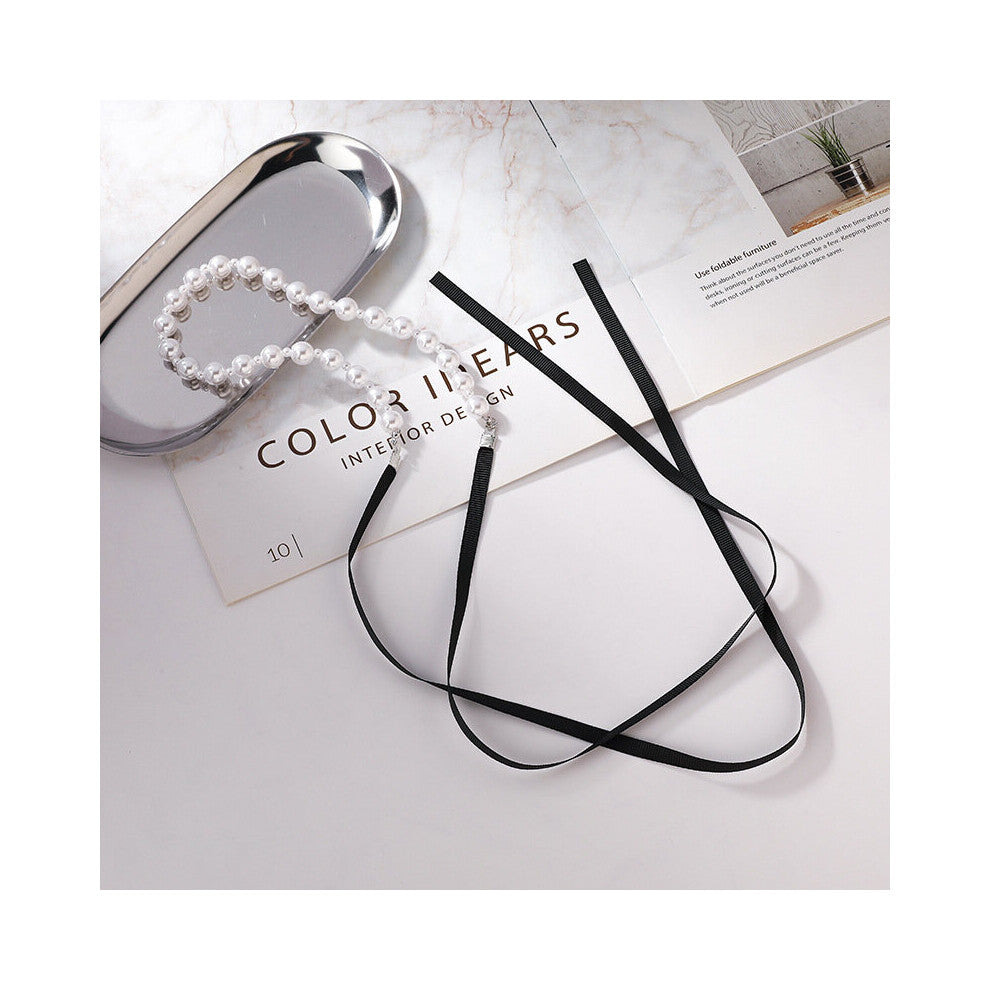 Arrival Women Chokers Necklaces Pearl Ribbon Bow With Adjustable Necklace