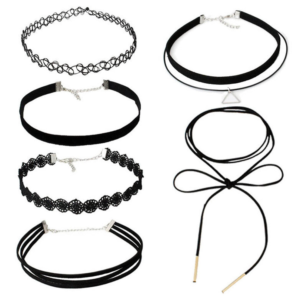 Women Lacy Chokers Lady Girl Necklace Bithday Gift Tassel Flannel Weaving Vintage Jewelry