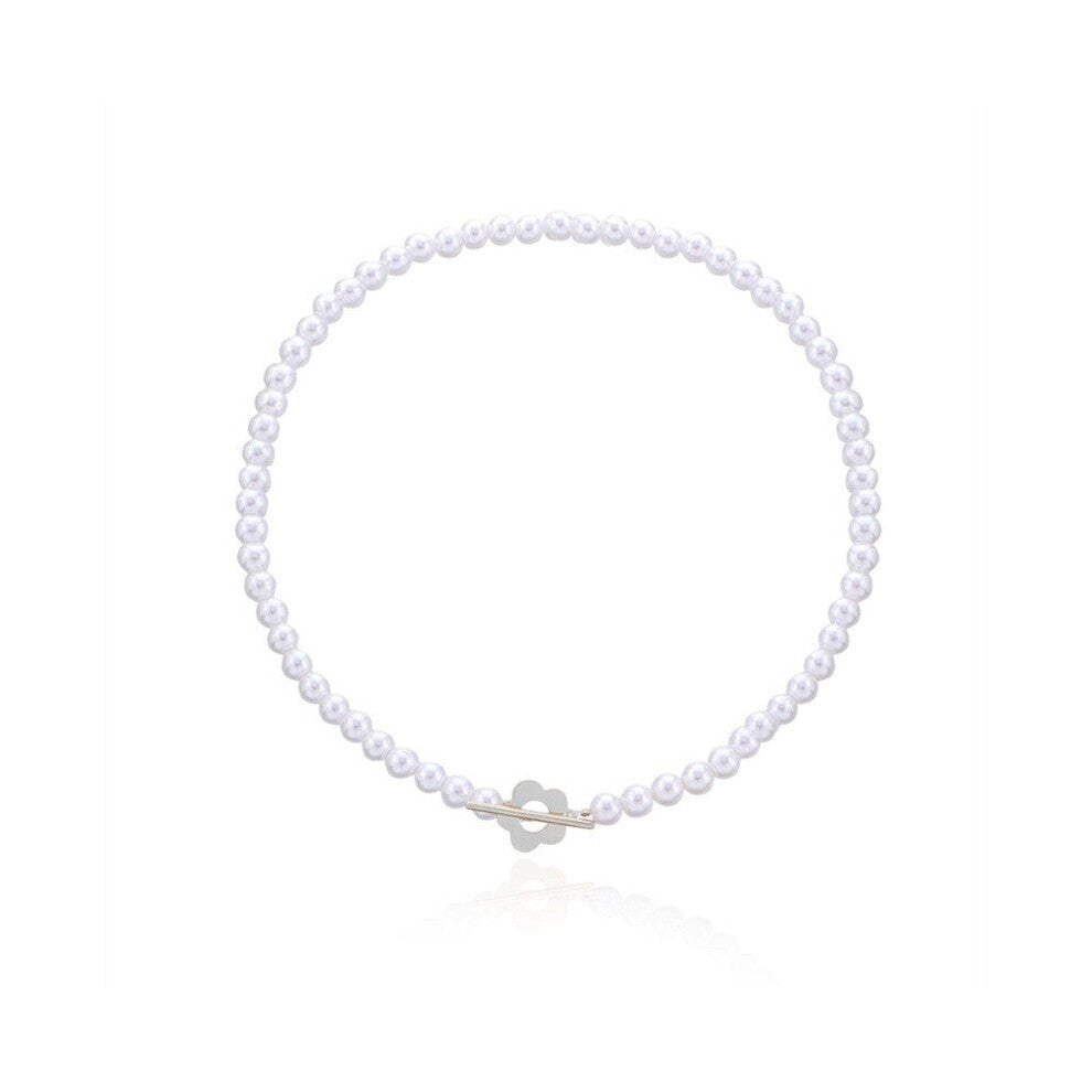 Pearl Crystal Chain Necklaces for Women Moon Ears of Wheat Chokers Necklace Party Jewelry Accessories