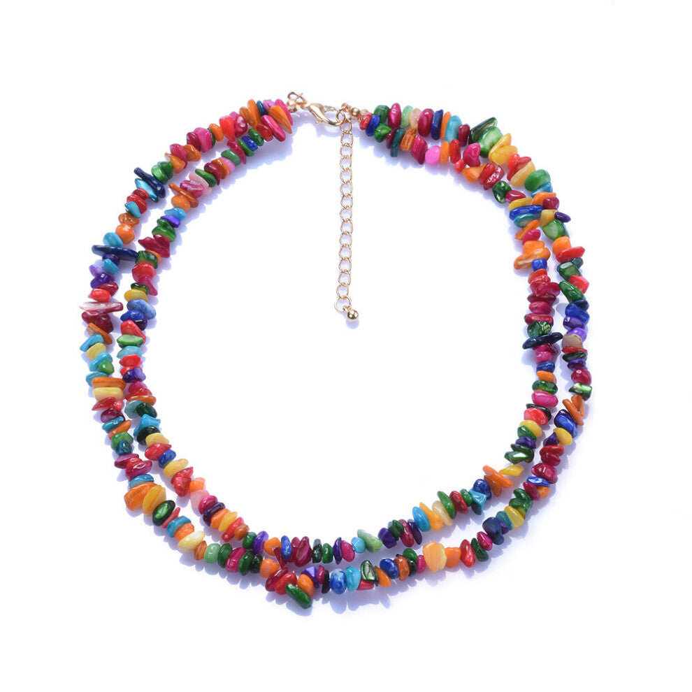 ZA Multicoloured Irregular Stone Beads Chokers Necklaces Women Jewelry Bohemian Indian Ethnic Charm Necklace