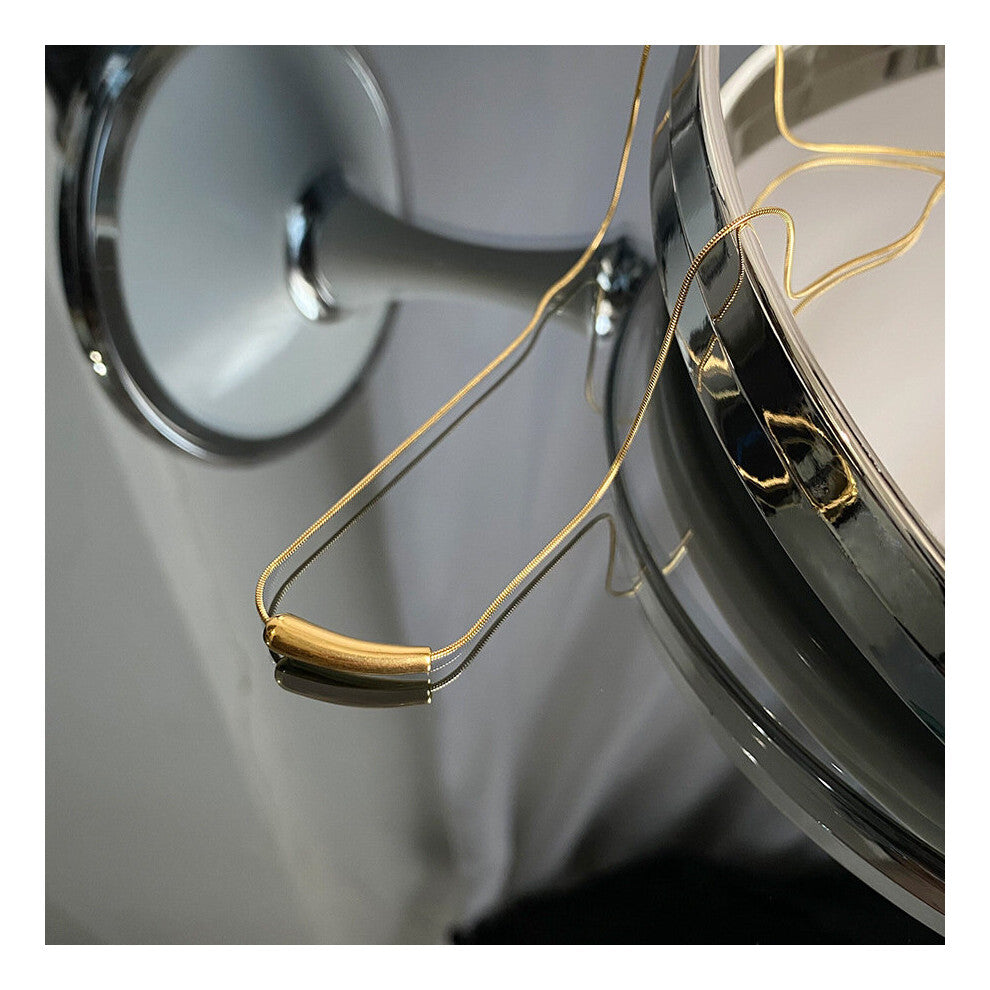 316L stainless steel Eggplant Bend Tube Snake Chain Necklace For Women Small Pendant Necklace Jewelry