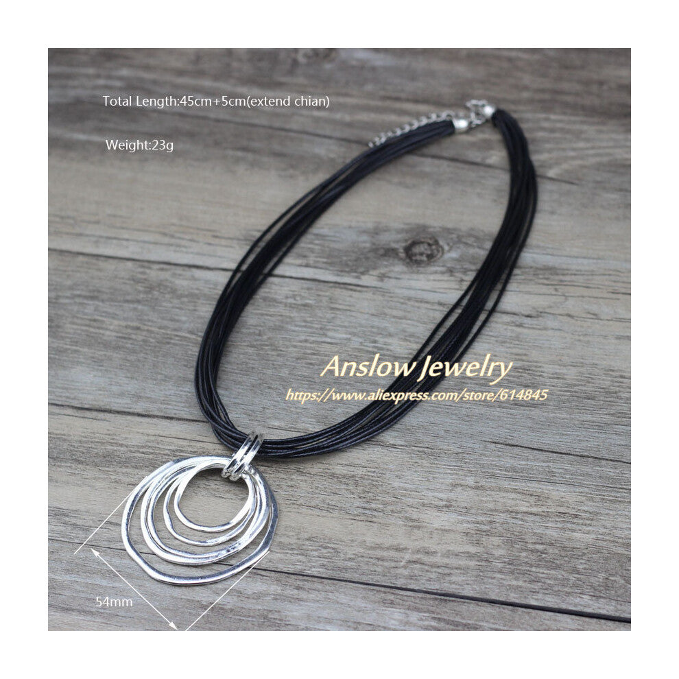 Anslow Jewelry Multilayer Round Chokers For Women Collar Statement Necklace Pendant Friday