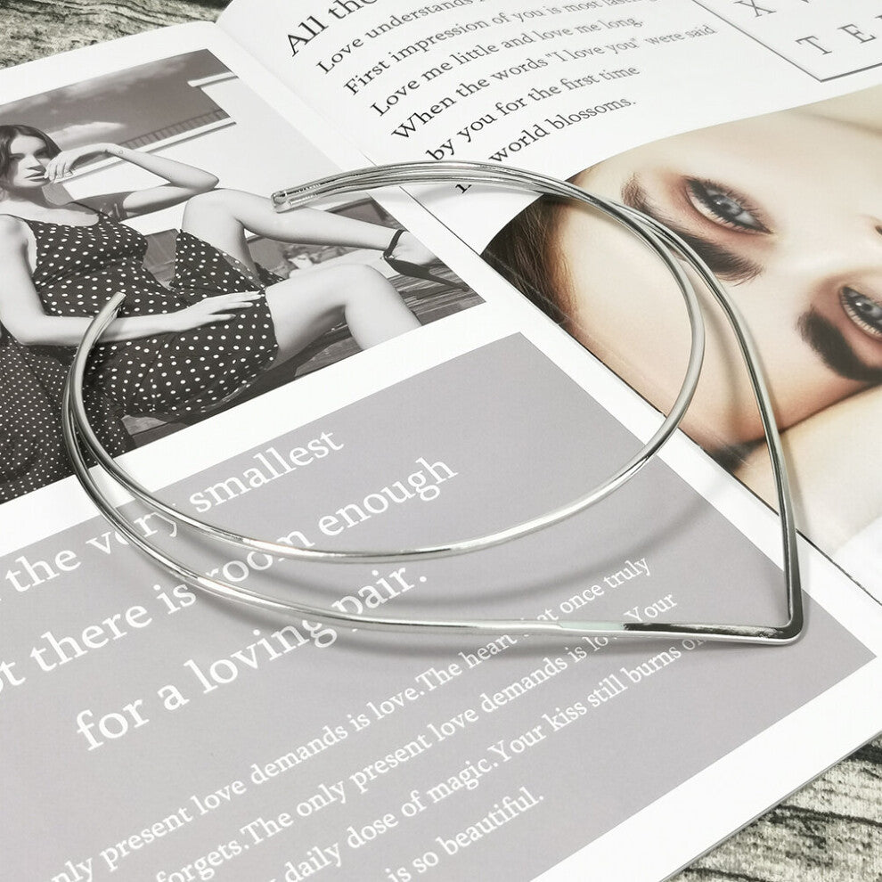 Geometric Double-deck Metal Torques Rigid Chokers Necklaces Bib Collar Necklace For Women Statement Jewelry