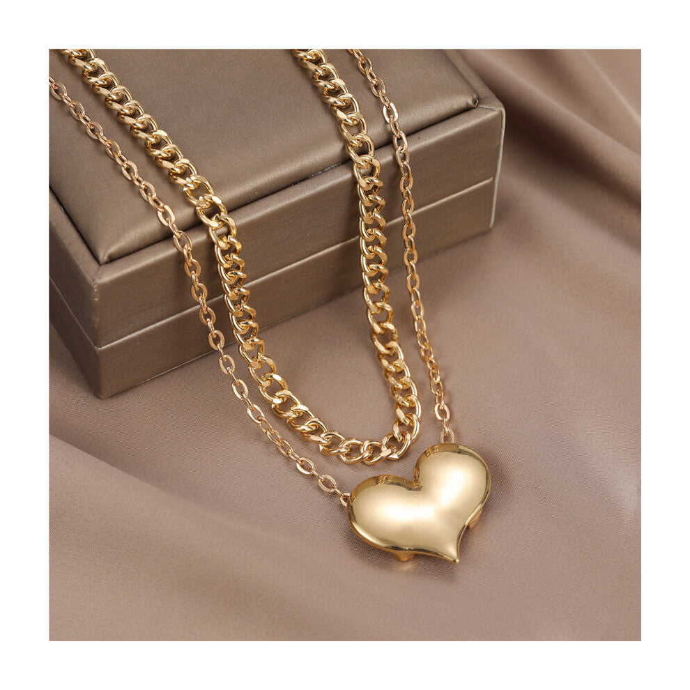 Anslow Chain Women Accessories Statement Necklace Heart Pendant Charms Collar Chokers Femme Party Gift LOW0158AN