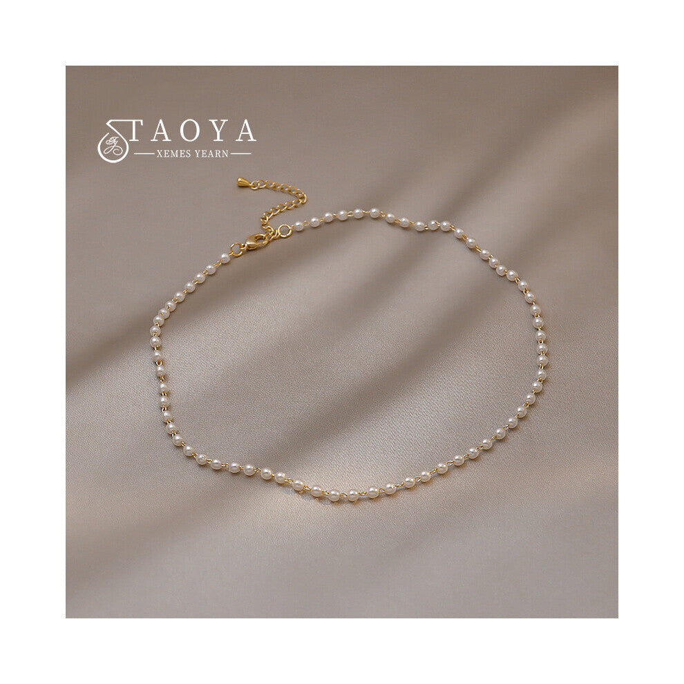 French Romantic Small Pearl String Chokers Necklace Accessories For Women Jewelry Girls Party Necklace