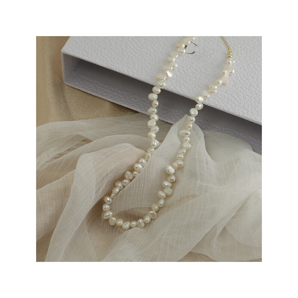 French Natural Freshwater Pearl Necklace for Women Irregular Baroque Pearls Chokers Necklaces Wedding Jewelry
