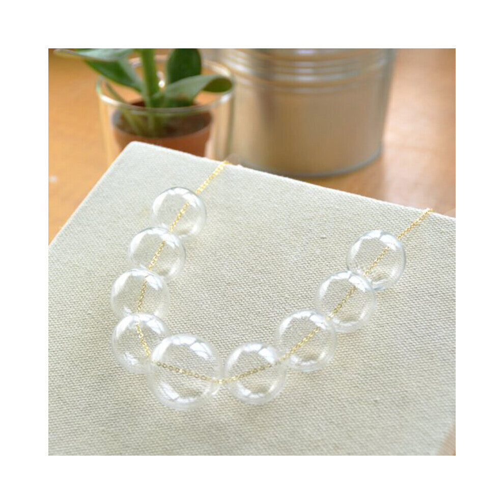 French ElegantMulti-layer Clear 9 Glass Bubble Beads Necklace Women Style Statement Pearl Ball Necklace Femme Bijoux