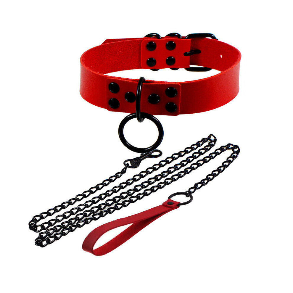 Goth PU Leather Chokers Necklaces For Women Punk Spike Rivet Geometric Round Heart Necklace Chains Collares Hiphop Neck Jewelry