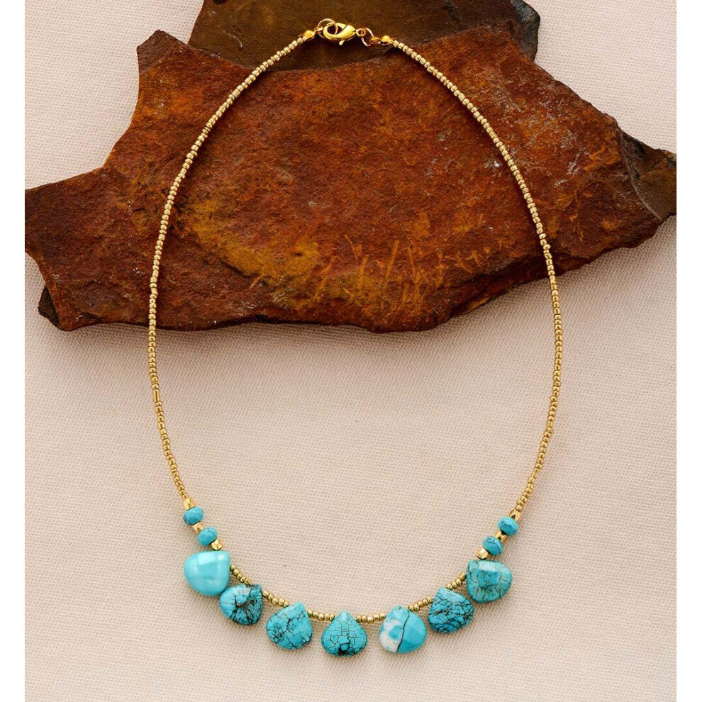 Women Chokers Necklaces Turquoises Seed Beads Short Necklace Statement Necklaces Girl Mom Jewelry