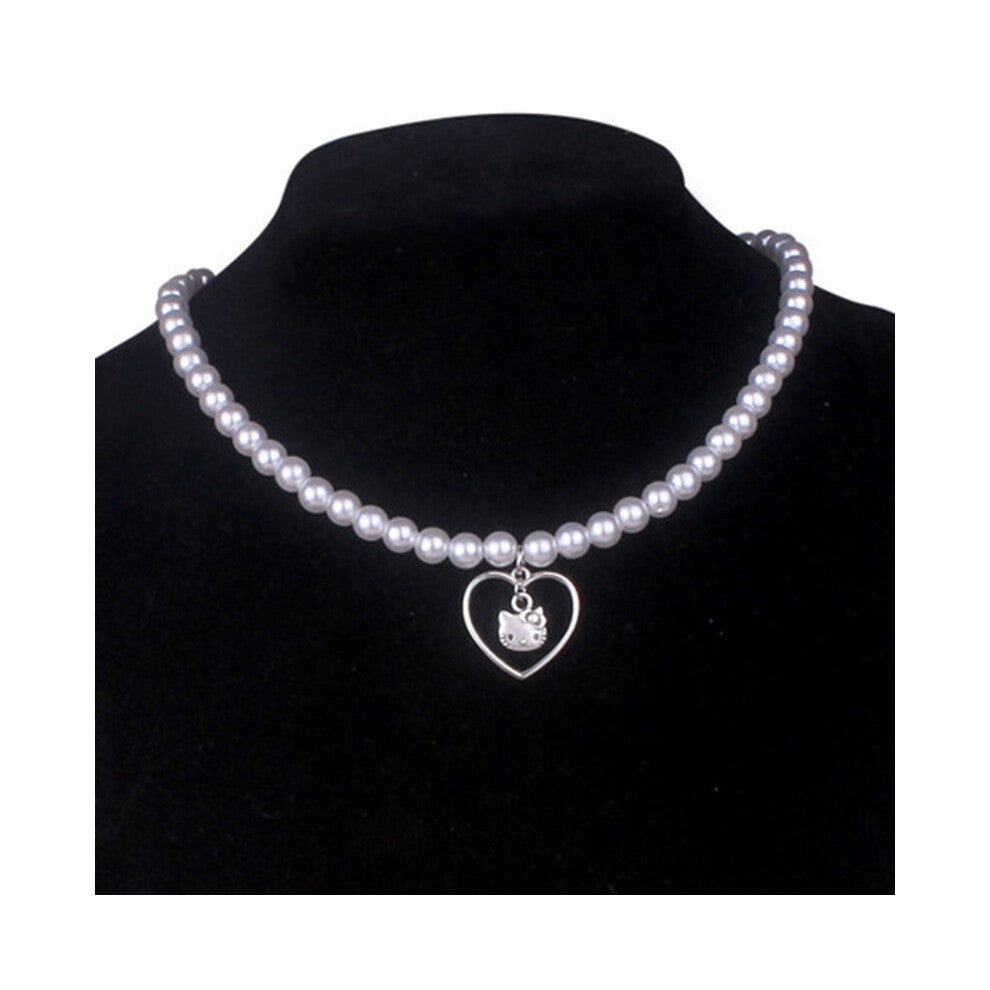 Gothic Punk Style Angle Wing Heart Chokers Necklace Dark Art Goth Jewelry Cat Pearls Necklaces For Women Rock Metal