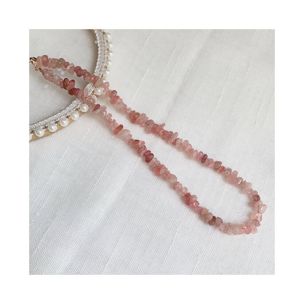 Healing Jewelry Natural Crystal Necklace Irregular Gravel Chips Stone Green Aventurine Citrines Quartz Pink Crystal Choker