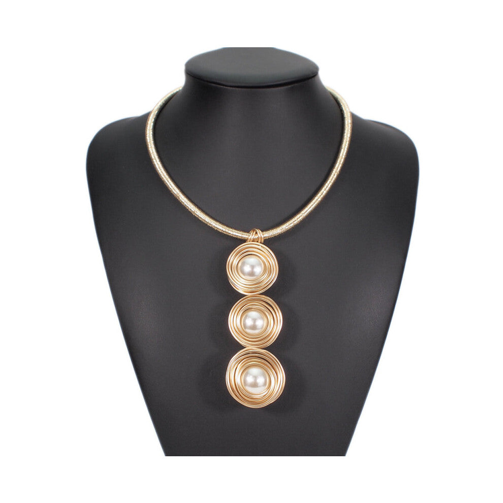Simulated Pearl Chokers Necklaces For Women Rope Chain Bib Collar Maxi Statement Necklace Jewelry