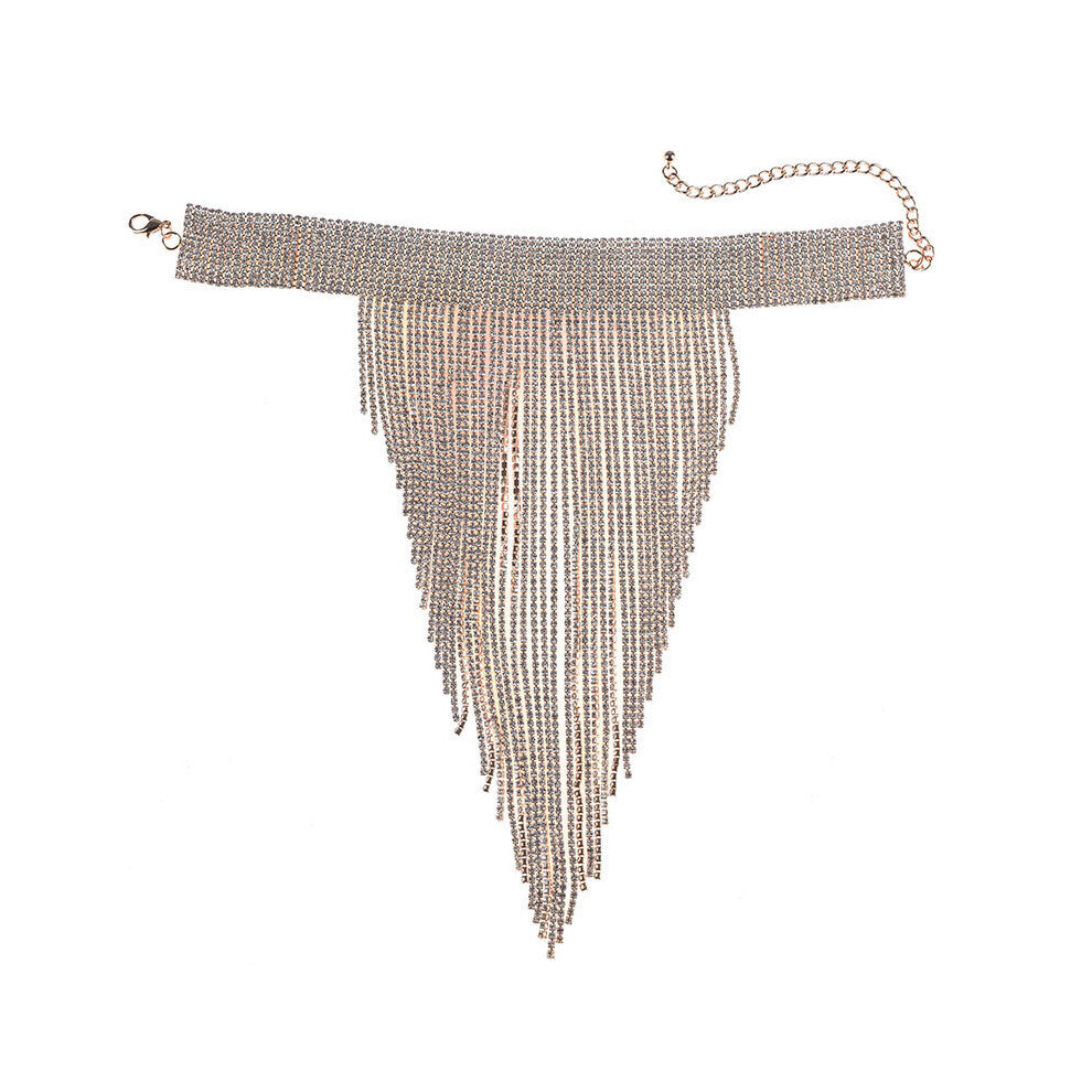 Crystal Rhinestone Tassel Maxi Chokers Necklaces Women Jewelry Wedding Bridal Statement Large Collar Pendants Necklaces