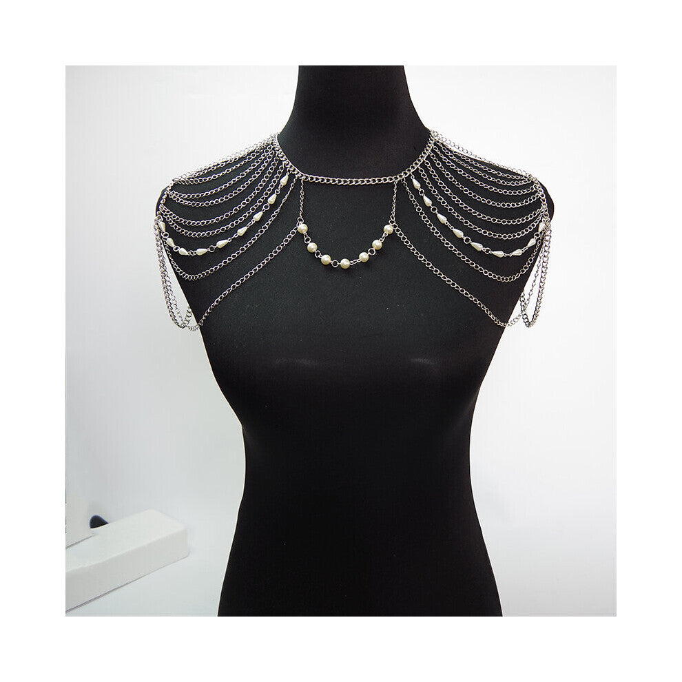 Shoulder Chain Necklaces&Pendants beads Chains Punk Necklace Party Shoulder Accessories