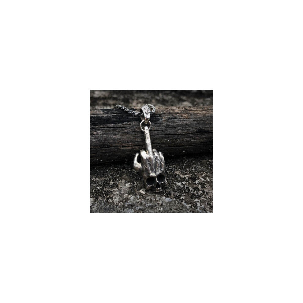 Retro Broken Damaged Skull Pendant Necklace Men's Biker Rock Punk Jewelry Antique Chain Boyfriend Gift OSDZ038