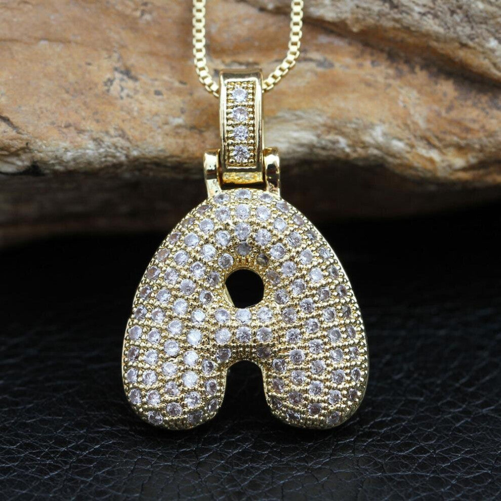 letters Necklace bubble pendant charm for men and women cubic zircon hip hop jewelry