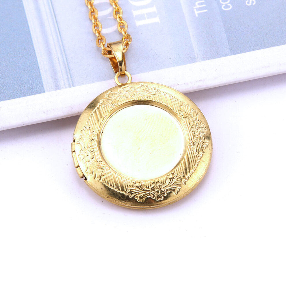 Vintage Copper Locket Pendant Pendant Geometric Shape Can Open The Frame Glossy Lover Photo Necklace Family Nostalgic Gift