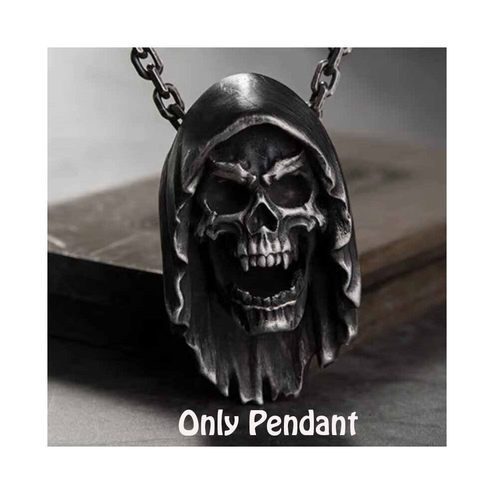 Onlysda Charms pendentif Skull Pendant Necklace Men's Biker Punk Steel Chain Jewelry Antique Halloween Gift OSDZ035