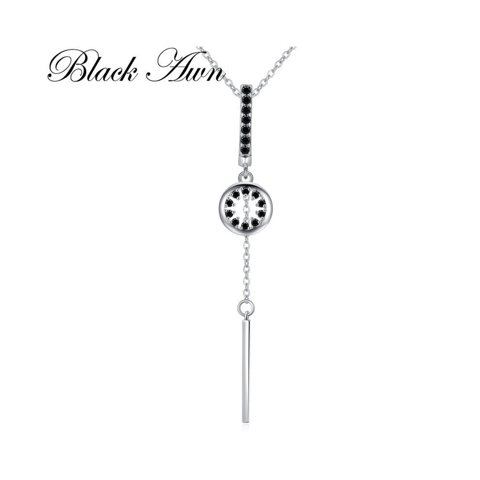 AWN Silver Necklace Silver Slide Necklace Women Jewelry Classic Round Necklaces&Pendants K073