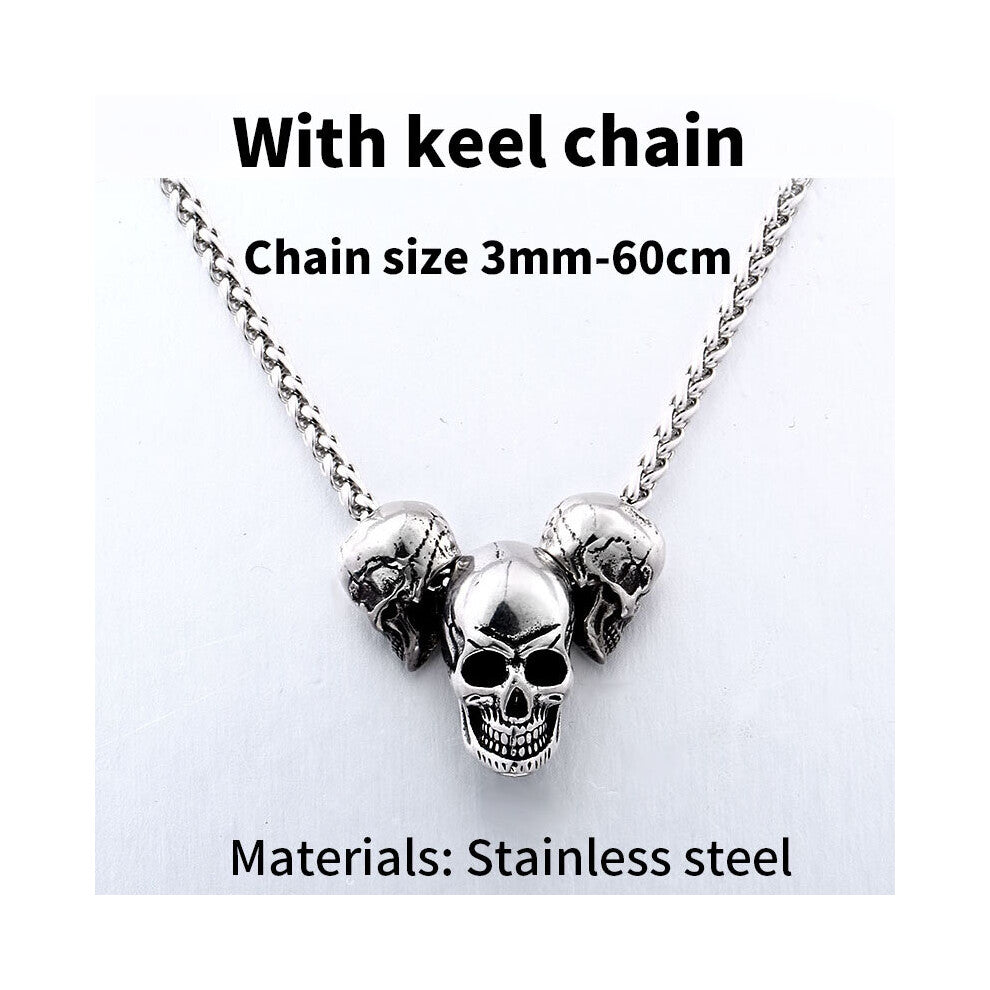 Beier Unique punk skull biker 316L stainless steel pendant necklace jewelry LLBP8-216PX