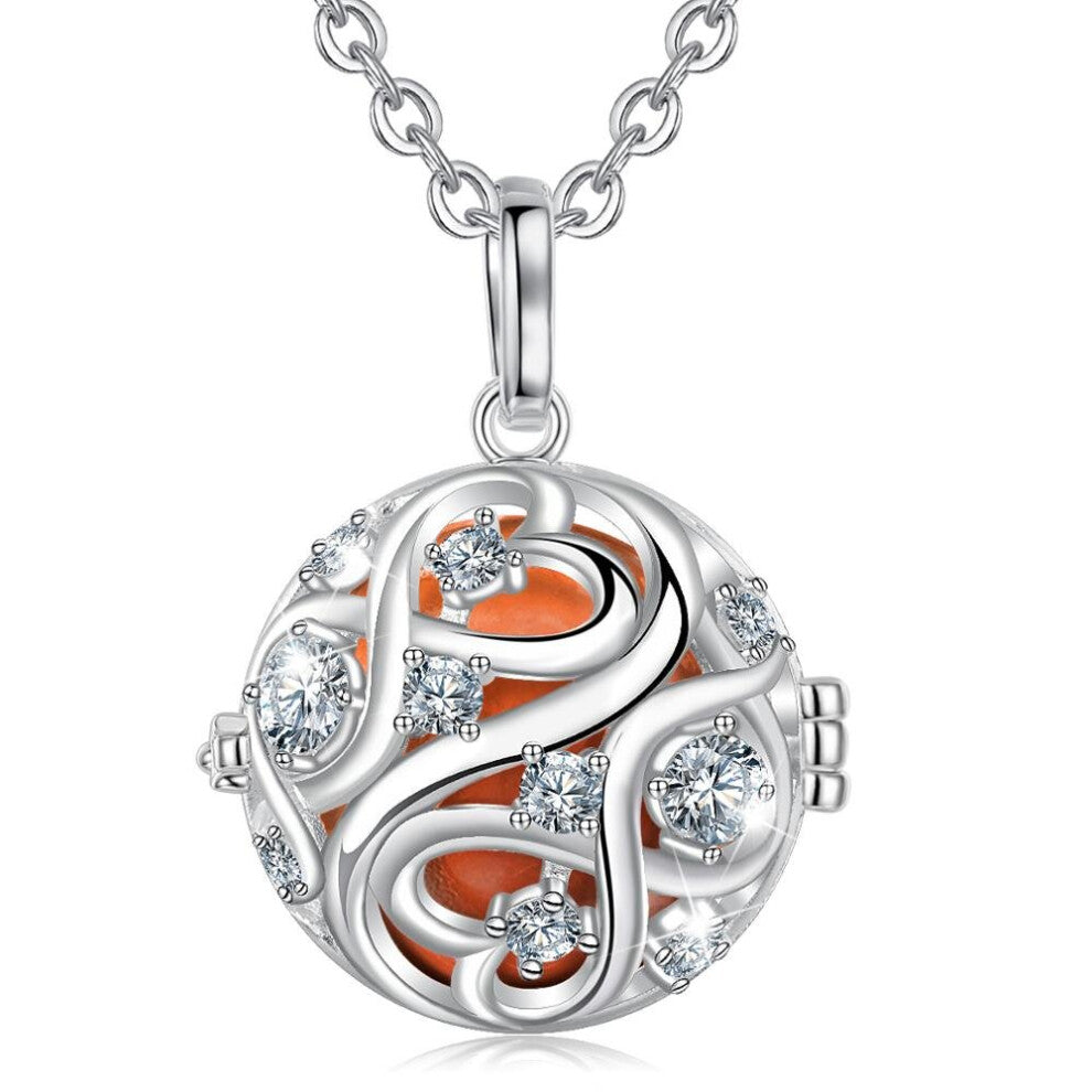 20mm Unique Crystal Cage Harmony Ball Musical Pendant Angel Caller Necklace with Infinite knot For Pregnancy Jewelry K363