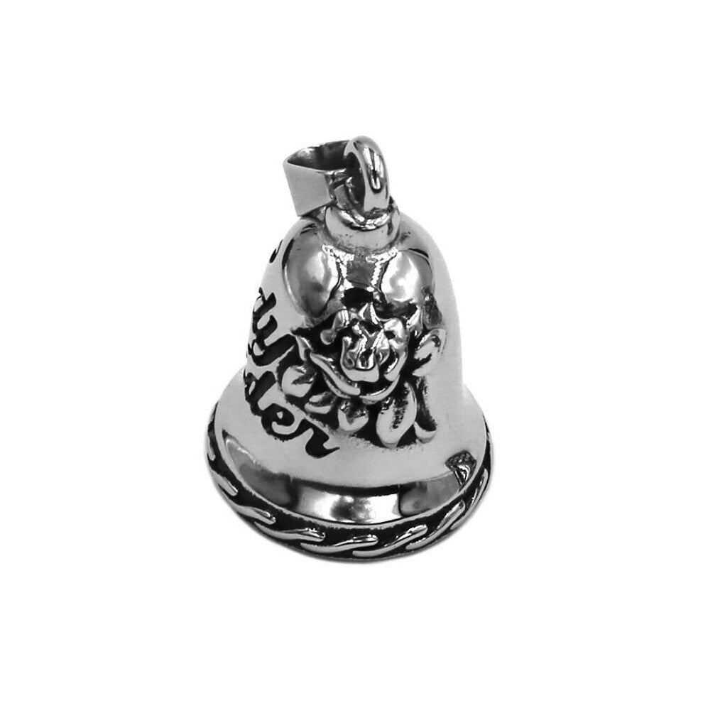 Rose Lady Rider Biker Bell Pendant Stainless Steel Live To Ride Eagle Christmas Gift For Women 514B (Has steel ball)
