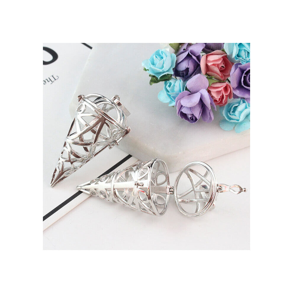 2PCS Coning Icecream Openable Cage Locket Copper Pendant Charm Women Jewelry Findings Perfume Aromatherapy