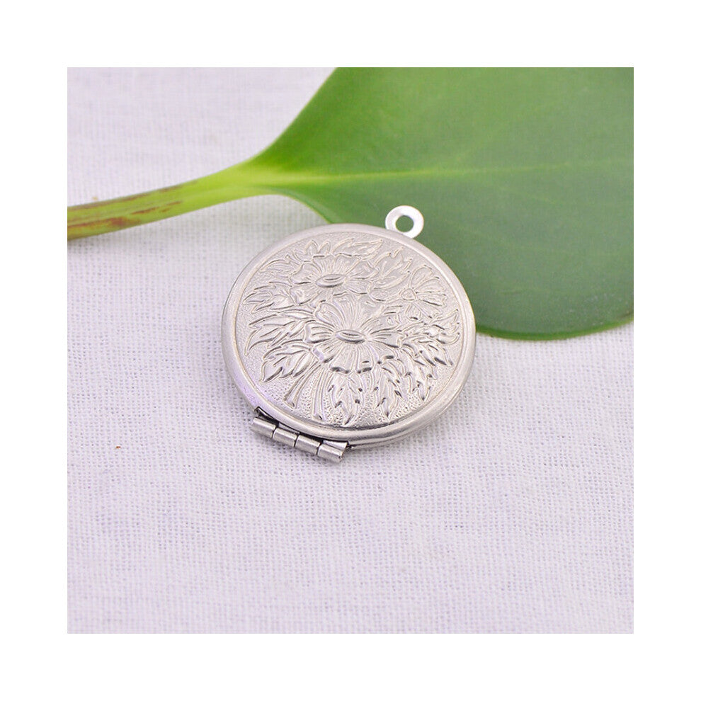 5pcs 316 Stainless Steel Antique Can Open Photo Frame Pendant Necklace Pendulums Charms for Women Diy Jewelry Making Accessories