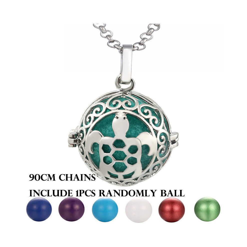 Mexican Chime Aromatherapy Cage Necklace Vintage Hollow Locket Colorful Music Ball Pregnancy Woman Pendant Summer Charm Jewelry