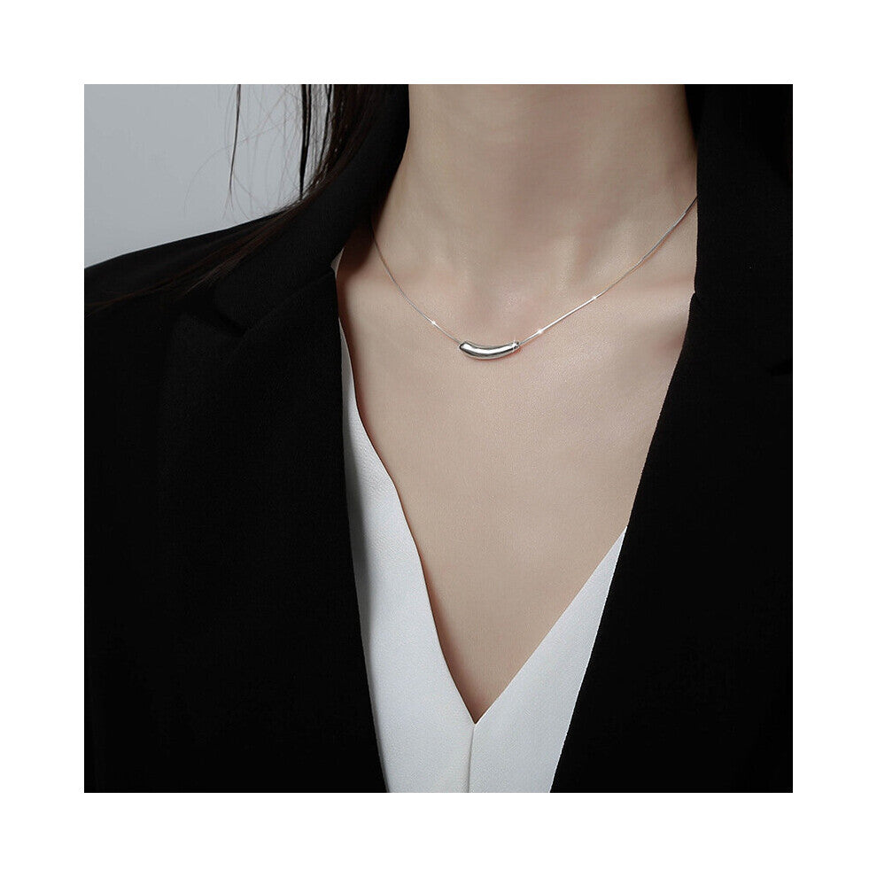 Stainless Steel Small Eggplant Pendant Necklace for Women Snake Chain Necklace Choker Jewelry Gift