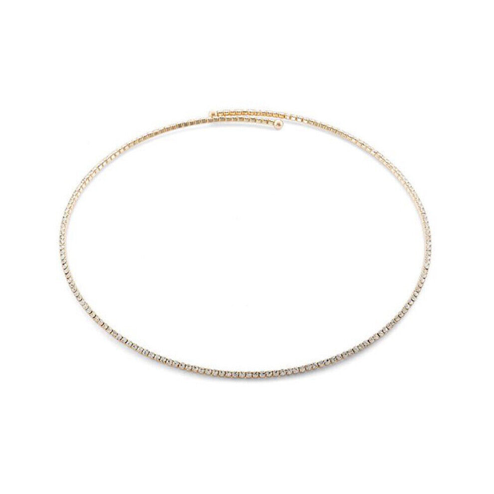 Karopel Rhinestone Round Iced-Out-Necklace for Women Neck Chocker Party Jewelry Gift