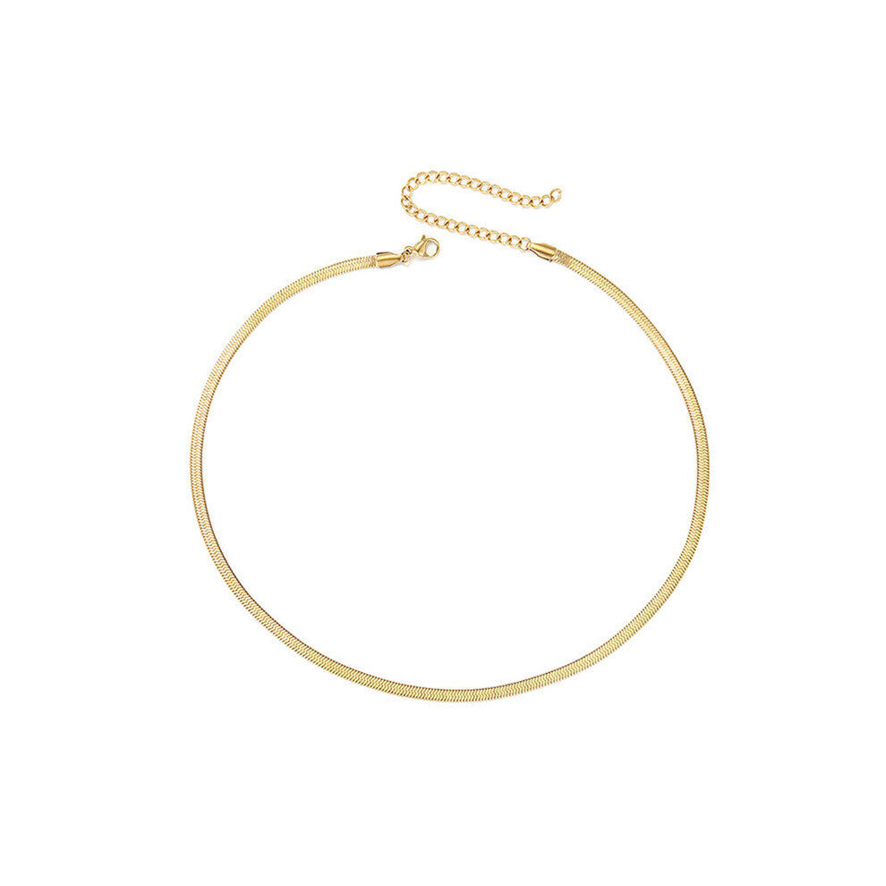 Vintage Snake Chain Women Men Choker Necklaces Glossy Silver Blade Chain Necklace Jewelry Collar Femme Bijoux