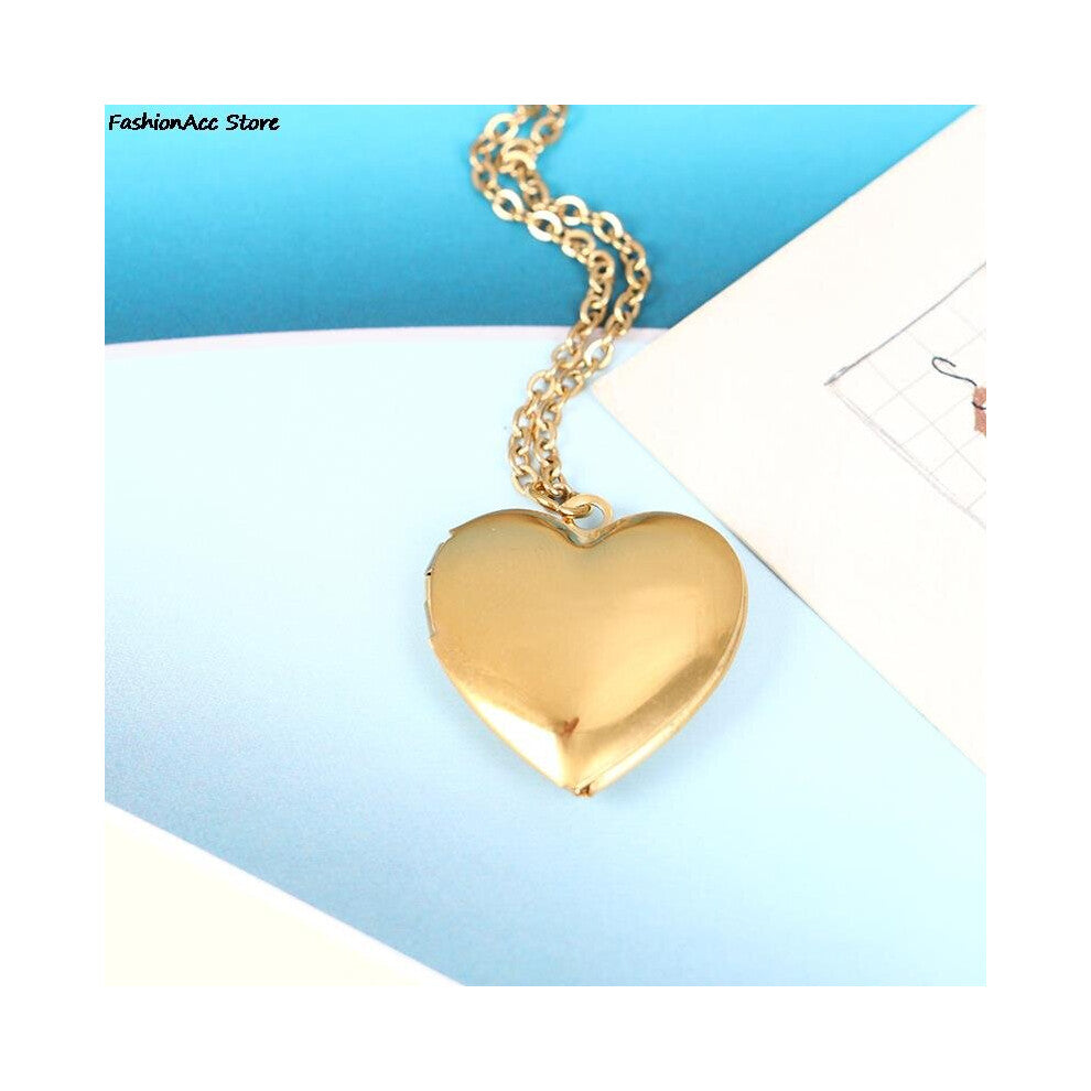 Romantic Heart Photo Frame Necklaces For Women Can Be Opened Stainless Steel Promise Love Keepsake Jewelry