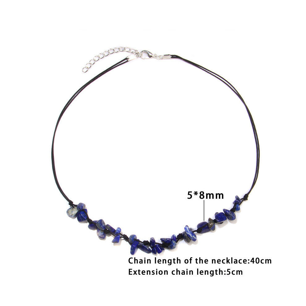 Natural Stone Crystal Quartz Chip Necklace Beaded Necklace For Women Jewelry Fairycore Witchy Party