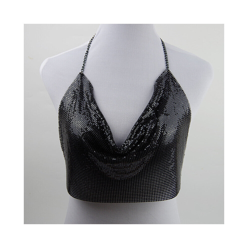 Punk Metal Body Harness Chain Bra for WomenTop Chest Underwear Belly Chain Cage Chest Bra Female Body Chain