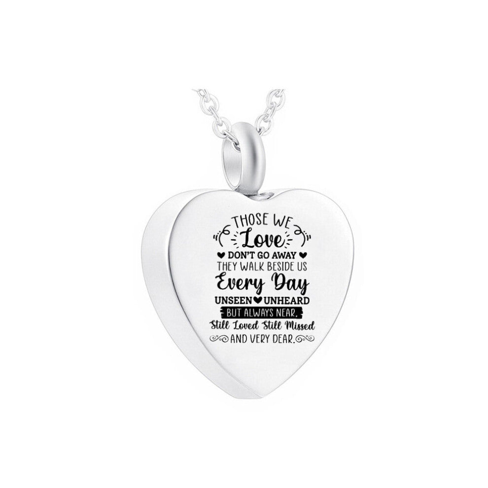 Cremation Jewelry Heart Pendant Aluminum Alloy Metal Urn Necklace-I Will Hold You In My Heart Until I Can Hold You In Heaven-