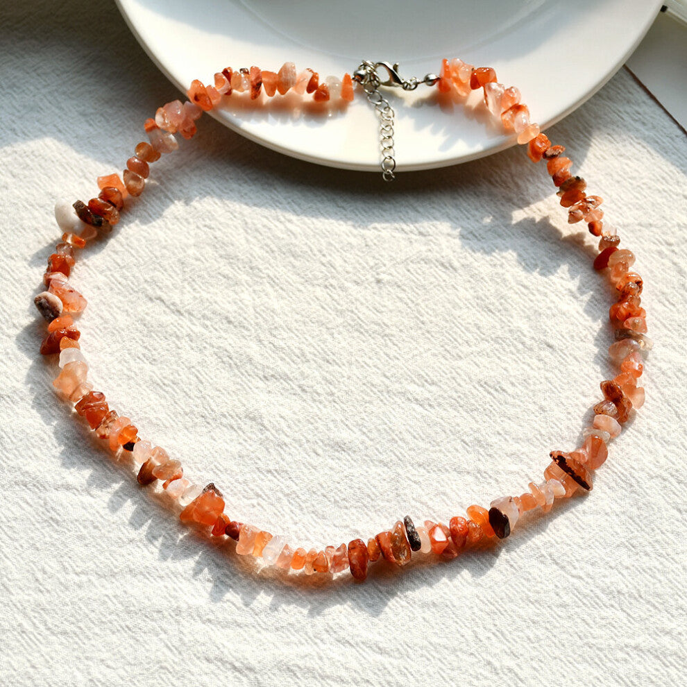 Natural Stone Necklaces Summer Beach Mix Quartz Agate Aventurine Amethyst Chips Women Choker