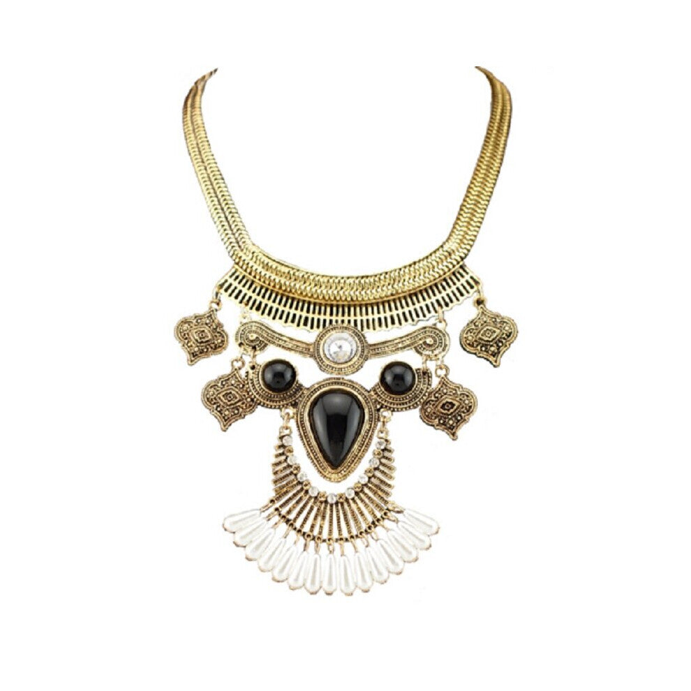 Vintage Owl Maxi Necklace With Pearl Tassels Pendant Women Collar Statement Chokers Necklaces