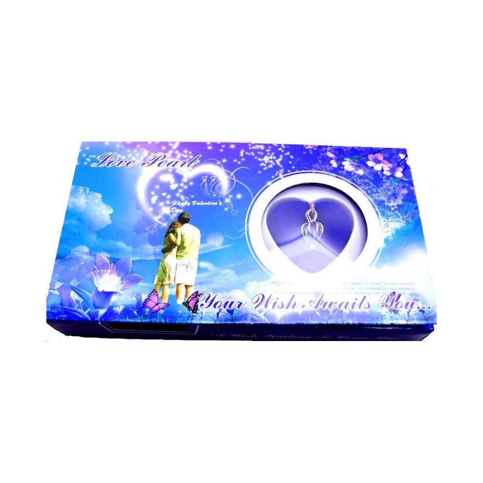 Qingmos Wish Pearl One Box Heart Pendant Necklace for Women with Natural Oyster Love Pearl Chokers Chain Gift Set Jewelry 3621