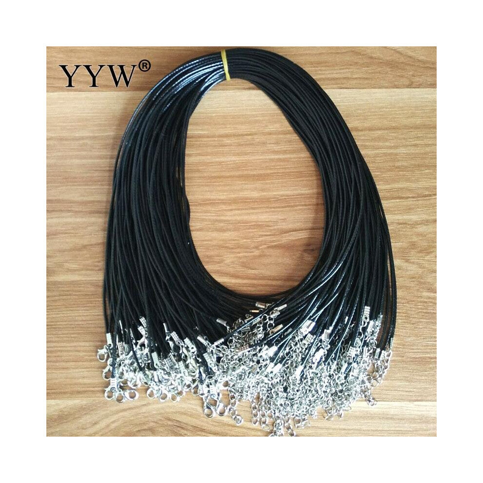 18 Inch 1.5mm Necklace For Women Men Jewelry Necklace Cord Waxed Cotton Cord lobster clasp Necklace chain