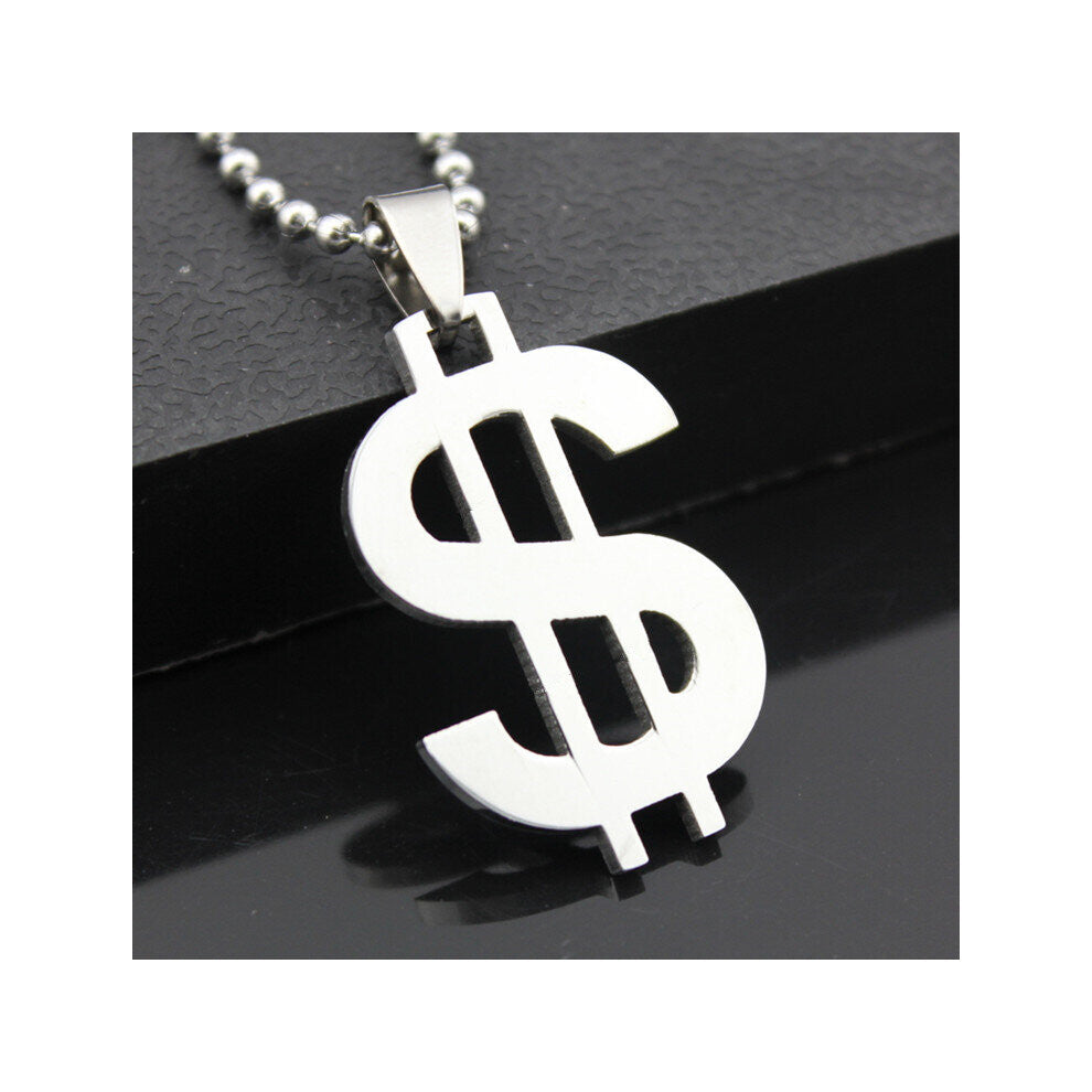 Arrival Men's Beaded Chain Dollar Charm Necklaces Male Stainless Steel Pendant Necklaces for Party Accessories