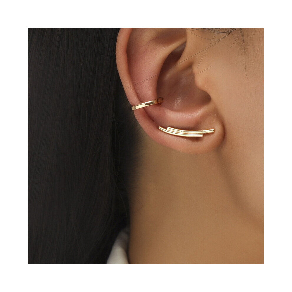 Ear Clip Bohemian Ear Cuffs Zircon Leaf Clip Earrings For Women Climbers Stud Earring Accessories