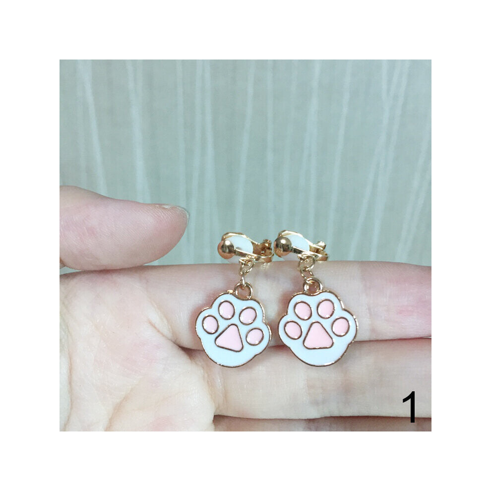 Cartoon Bear Paw - fruit - ice cream Ear Clips Children Clip Earrings Girl Resin no Piercing earring for children kids