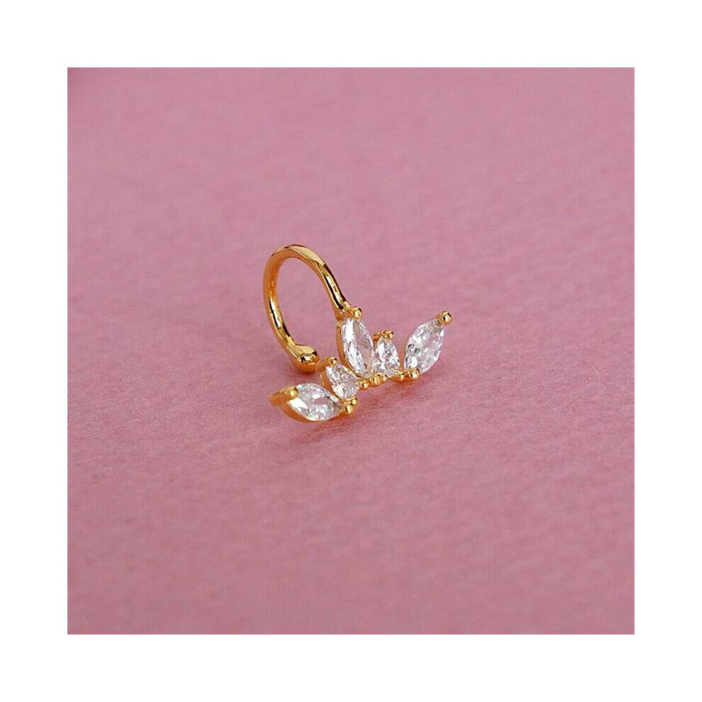 925 Sterling Silver Bling Zircon Clip On Earrings No Pierced Cartilage Earring for Women Earcuffs Clip Charming Jewelry Gift 1pc