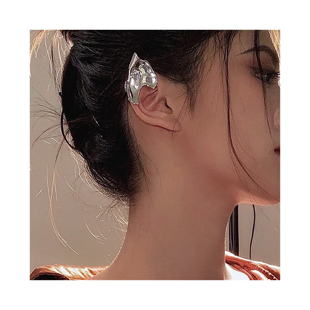 Punk Fairy Clip Earrings For Women Goth Irregular Metal Ear Cuffs Unusual Statement No Piercing Earrings