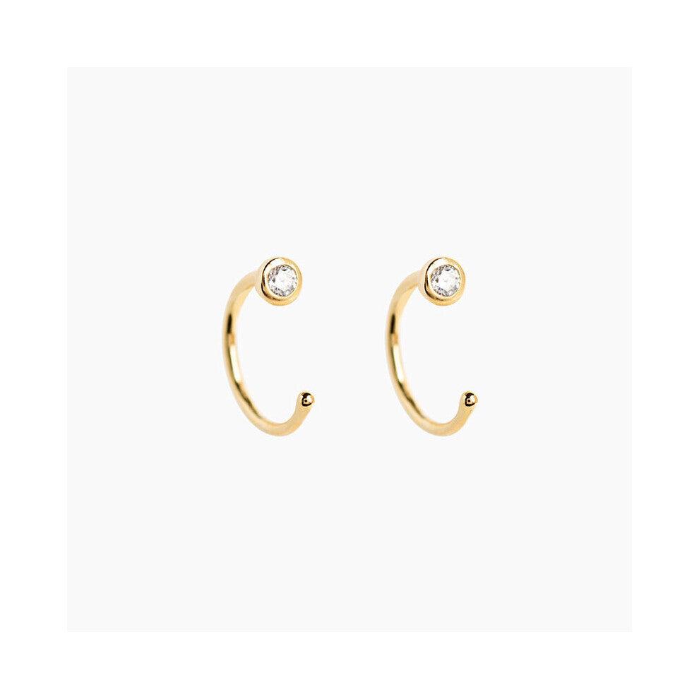 925 Sterling Silver Ear Needle Open Hug Hoops Tiny Ear Clip Earring-Huggie Hoop Earrings Mini Hoops Small Huggie Earrings