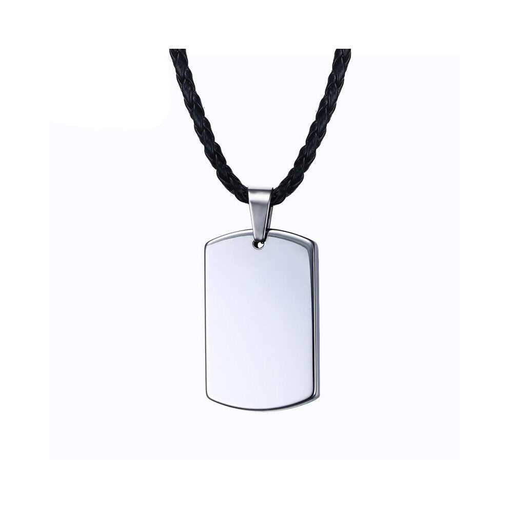 Mens Tungsten Carbide Chokers Necklaces Soldier Dog Pendant Necklace Men Leather Rope Chain Jewelry